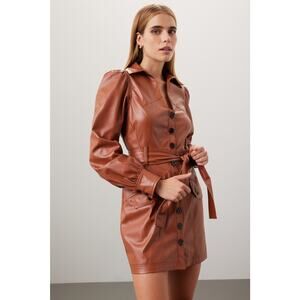 Marissa Webb x RTR Faux Leather Mini Dress